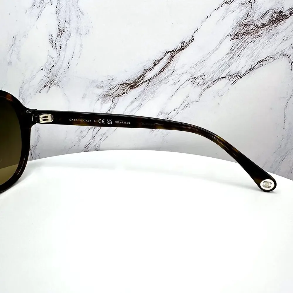 New CHANEL Sunglasses Brown Havana Polarized Lens Pilot Aviator - Picture 13 of 16